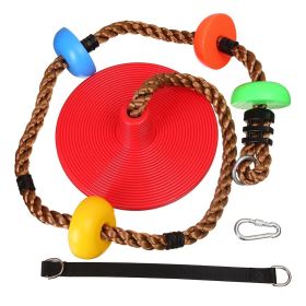Climbing Rope Tree Swing With Climbing Rope And Platforms Disc Swing Seat With Hanging Strap And Snap Hook For Kids Outdoor Playground Set Access