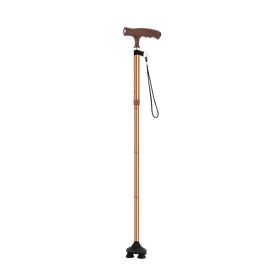 Multifunctional Non-Slip Folding Elderly Crutches for Walking (Color: Brown, Type: Walking Stick)